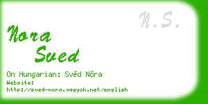 nora sved business card