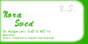 nora sved business card